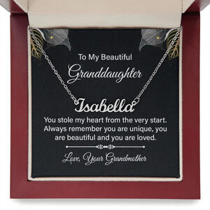 To My Granddaughter You Stole My Heart Personalized Name Necklace Stainless St